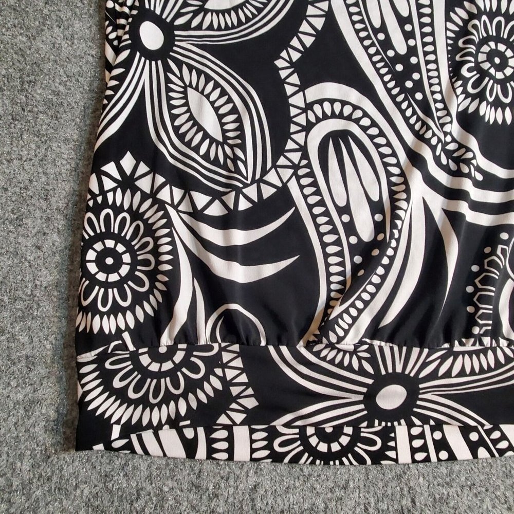Joei & I Women Sleeveless Black White Bold Print Blouse Size Small S Summer - Picture 6 of 9